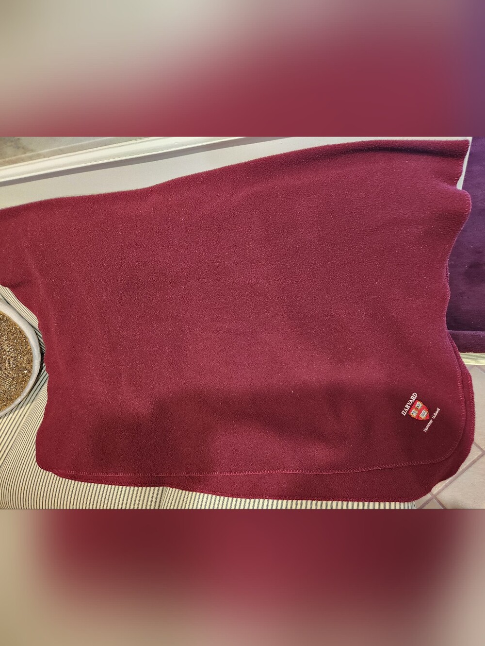 Harvard Summer School Fleece Blanket with Crest